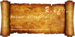 Reiser Árpád névjegykártya