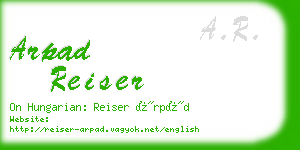 arpad reiser business card